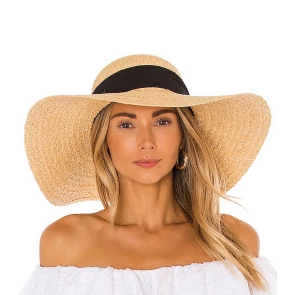 Hat Attack Tan Wide Brim Hat with Black Band